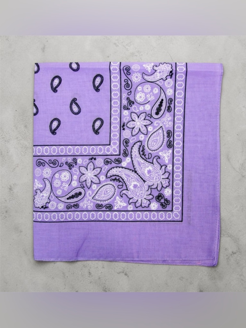 Lavender Paisley Bandana Cotton Square Scarf NWT